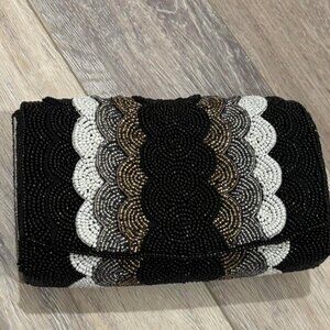Anthropologie Beaded Petal Clutch